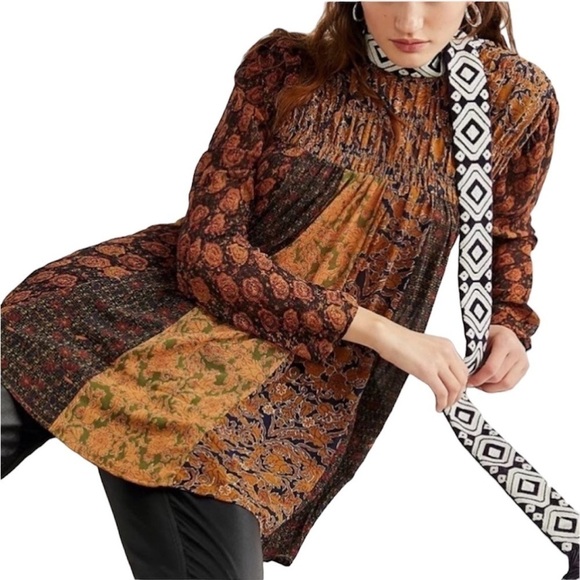 Free People Merrie Mix Print Tunic Small NWT - Picture 3 of 4